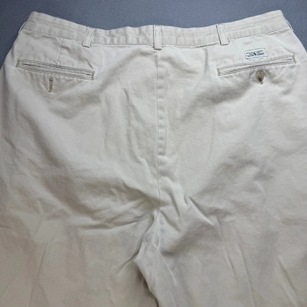 VTG Polo Ralph Lauren Chino Pants Andrew Pant 38x32 (FIT 36x30) Khaki Pleated P